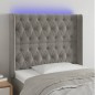 vidaXL LED Kopfteil Hellgrau 103x16x118/128 cm Samt vidaXL LED Kopfteil Hellgrau 103x16x118/128 cm Samt