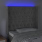 vidaXL LED Kopfteil Hellgrau 103x16x118/128 cm Samt vidaXL LED Kopfteil Hellgrau 103x16x118/128 cm Samt
