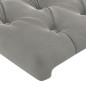 vidaXL LED Kopfteil Hellgrau 203x16x118/128 cm Samt