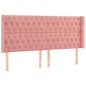 vidaXL LED Kopfteil Rosa 203x16x118/128 cm Samt