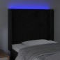 vidaXL LED Kopfteil Schwarz 103x16x118/128 cm Samt vidaXL LED Kopfteil Schwarz 103x16x118/128 cm Samt