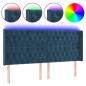 vidaXL LED Kopfteil Dunkelblau 203x16x118/128 cm Samt vidaXL LED Kopfteil Dunkelblau 203x16x118/128 cm Samt