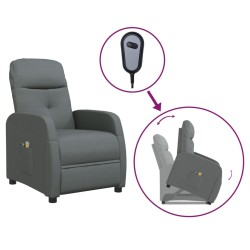 vidaXL Massagesessel mit Aufstehhilfe Dunkelgrau Stoff