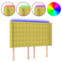 vidaXL LED Kopfteil Grün 147x16x118/128 cm Stoff