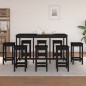 vidaXL 9-tlg. Bar-Set Schwarz Massivholz Kiefer vidaXL 9-tlg. Bar-Set Schwarz Massivholz Kiefer