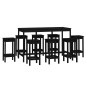 vidaXL 9-tlg. Bar-Set Schwarz Massivholz Kiefer vidaXL 9-tlg. Bar-Set Schwarz Massivholz Kiefer