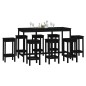 vidaXL 9-tlg. Bar-Set Schwarz Massivholz Kiefer vidaXL 9-tlg. Bar-Set Schwarz Massivholz Kiefer