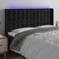 vidaXL LED Kopfteil Schwarz 203x16x118/128 cm Samt vidaXL LED Kopfteil Schwarz 203x16x118/128 cm Samt