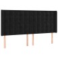 vidaXL LED Kopfteil Schwarz 203x16x118/128 cm Samt vidaXL LED Kopfteil Schwarz 203x16x118/128 cm Samt