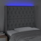 vidaXL LED Kopfteil Hellgrau 103x16x118/128 cm Stoff