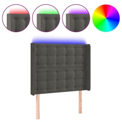 vidaXL LED Kopfteil Dunkelgrau 93x16x118/128 cm Samt