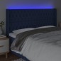 vidaXL LED Kopfteil Blau 203x16x118/128 cm Stoff vidaXL LED Kopfteil Blau 203x16x118/128 cm Stoff