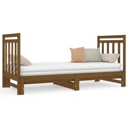 vidaXL Tagesbett Ausziehbar Honigbraun 2x(90x190) cm Massivholz Kiefer