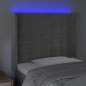 vidaXL LED Kopfteil Hellgrau 83x16x118/128 cm Samt vidaXL LED Kopfteil Hellgrau 83x16x118/128 cm Samt