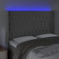 vidaXL LED Kopfteil Hellgrau 147x16x118/128 cm Samt