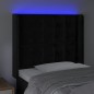 vidaXL LED Kopfteil Schwarz 103x16x118/128 cm Samt vidaXL LED Kopfteil Schwarz 103x16x118/128 cm Samt
