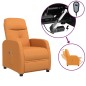 vidaXL Elektrischer Massagesessel Gelb Stoff vidaXL Elektrischer Massagesessel Gelb Stoff