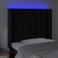 vidaXL LED Kopfteil Schwarz 93x16x118/128 cm Samt vidaXL LED Kopfteil Schwarz 93x16x118/128 cm Samt