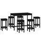 vidaXL 7-tlg. Bar-Set Schwarz Massivholz Kiefer vidaXL 7-tlg. Bar-Set Schwarz Massivholz Kiefer