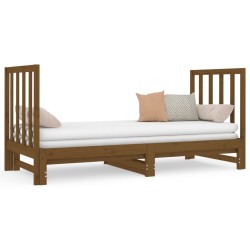 vidaXL Tagesbett Ausziehbar Honigbraun 2x(90x190) cm Massivholz Kiefer