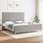 vidaXL Bettgestell mit Kopfteil Hellgrau 180x200 cm Stoff vidaXL Bettgestell mit Kopfteil Hellgrau 180x200 cm Stoff
