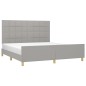 vidaXL Bettgestell mit Kopfteil Hellgrau 180x200 cm Stoff vidaXL Bettgestell mit Kopfteil Hellgrau 180x200 cm Stoff