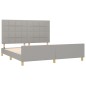 vidaXL Bettgestell mit Kopfteil Hellgrau 180x200 cm Stoff vidaXL Bettgestell mit Kopfteil Hellgrau 180x200 cm Stoff