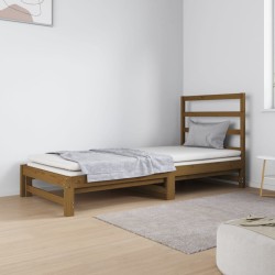 vidaXL Tagesbett Ausziehbar Honigbraun 2x(90x190) cm Massivholz Kiefer