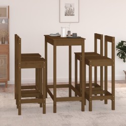 vidaXL 5-tlg. Bar-Set Honigbraun Massivholz Kiefer