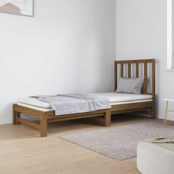 vidaXL Tagesbett Ausziehbar Honigbraun 2x(90x190) cm Massivholz Kiefer