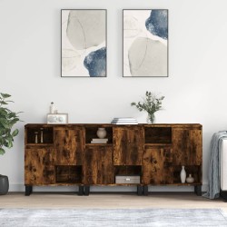 vidaXL Sideboards 3 Stk. Räuchereiche Holzwerkstoff