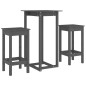 vidaXL 3-tlg. Bar-Set Grau Massivholz Kiefer vidaXL 3-tlg. Bar-Set Grau Massivholz Kiefer