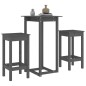 vidaXL 3-tlg. Bar-Set Grau Massivholz Kiefer vidaXL 3-tlg. Bar-Set Grau Massivholz Kiefer