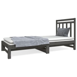 vidaXL Tagesbett Ausziehbar Grau 2x(90x190) cm Massivholz Kiefer