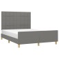 vidaXL Bettgestell mit Kopfteil Dunkelgrau 140x190 cm Stoff vidaXL Bettgestell mit Kopfteil Dunkelgrau 140x190 cm Stoff