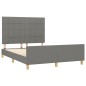 vidaXL Bettgestell mit Kopfteil Dunkelgrau 140x190 cm Stoff vidaXL Bettgestell mit Kopfteil Dunkelgrau 140x190 cm Stoff