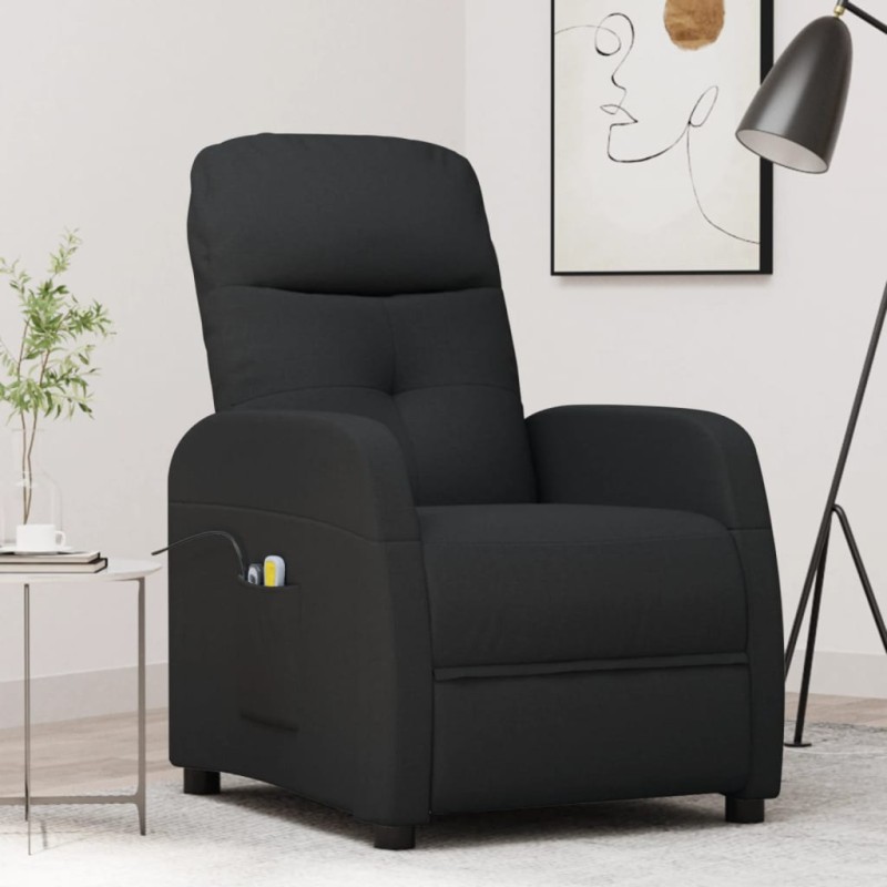 vidaXL Massagesessel mit Aufstehhilfe Schwarz Stoff vidaXL Massagesessel mit Aufstehhilfe Schwarz Stoff