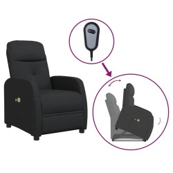 vidaXL Massagesessel mit Aufstehhilfe Schwarz Stoff