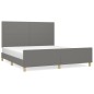 vidaXL Bettgestell mit Kopfteil Dunkelgrau 160x200 cm Stoff vidaXL Bettgestell mit Kopfteil Dunkelgrau 160x200 cm Stoff