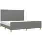 vidaXL Bettgestell mit Kopfteil Dunkelgrau 160x200 cm Stoff vidaXL Bettgestell mit Kopfteil Dunkelgrau 160x200 cm Stoff