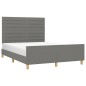 vidaXL Bettgestell mit Kopfteil Dunkelgrau 140x190 cm Stoff vidaXL Bettgestell mit Kopfteil Dunkelgrau 140x190 cm Stoff