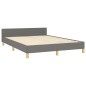 vidaXL Bettgestell mit Kopfteil Dunkelgrau 140x190 cm Stoff vidaXL Bettgestell mit Kopfteil Dunkelgrau 140x190 cm Stoff