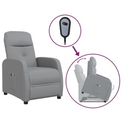 vidaXL Massagesessel mit Aufstehhilfe Hellgrau Stoff