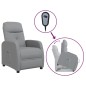 vidaXL Massagesessel mit Aufstehhilfe Hellgrau Stoff vidaXL Massagesessel mit Aufstehhilfe Hellgrau Stoff