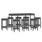 vidaXL 9-tlg. Bar-Set Grau Massivholz Kiefer vidaXL 9-tlg. Bar-Set Grau Massivholz Kiefer