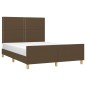 vidaXL Bettgestell mit Kopfteil Dunkelbraun 140x200 cm Stoff vidaXL Bettgestell mit Kopfteil Dunkelbraun 140x200 cm Stoff