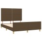vidaXL Bettgestell mit Kopfteil Dunkelbraun 140x200 cm Stoff vidaXL Bettgestell mit Kopfteil Dunkelbraun 140x200 cm Stoff