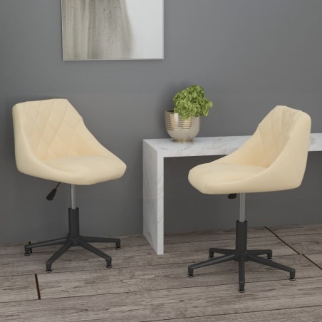 vidaXL Esszimmerstühle 2 Stk. Drehbar Creme Samt