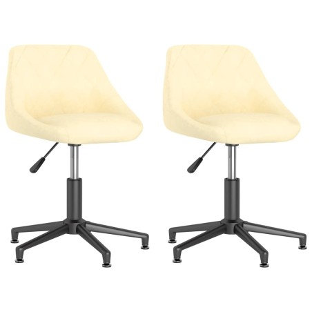 vidaXL Esszimmerstühle 2 Stk. Drehbar Creme Samt