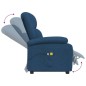 vidaXL Massagesessel mit Aufstehhilfe Blau Stoff vidaXL Massagesessel mit Aufstehhilfe Blau Stoff